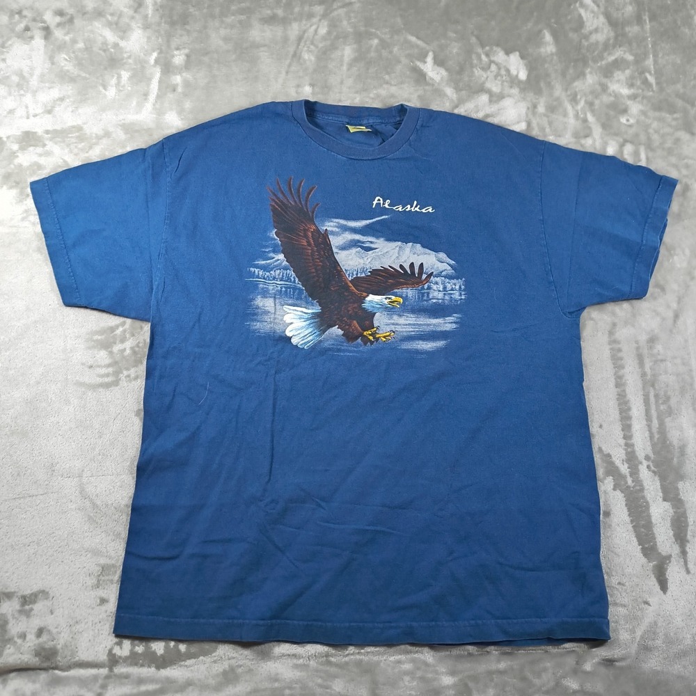 Vintage Alaska Bald Eagle Shirt Mens XXL Crew Neck 90s Outdoor Nature Wildlife